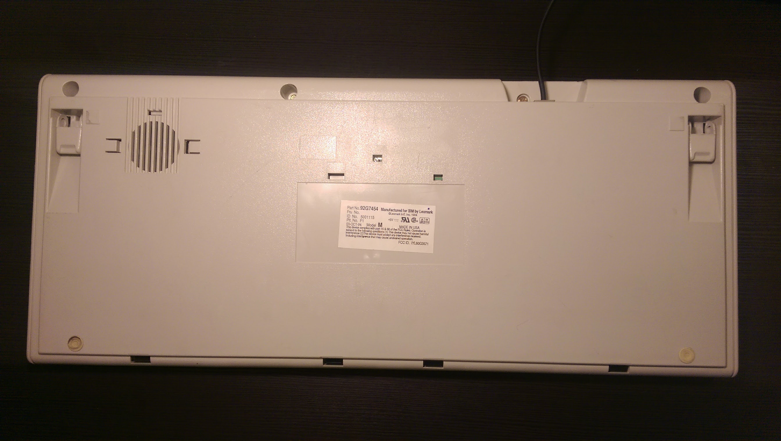 Keyboard rear view.