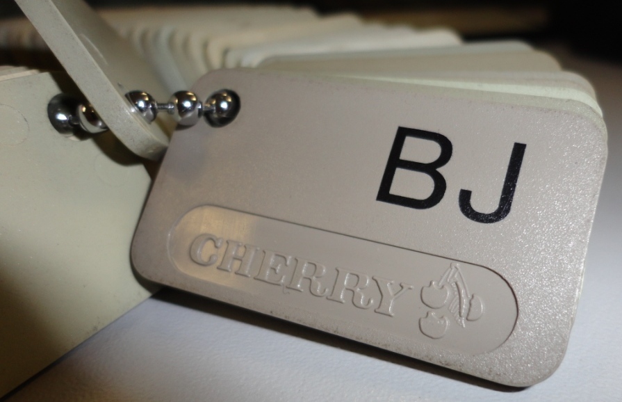 just one of the keycap guides - showing the Cherry logo and the colour code.