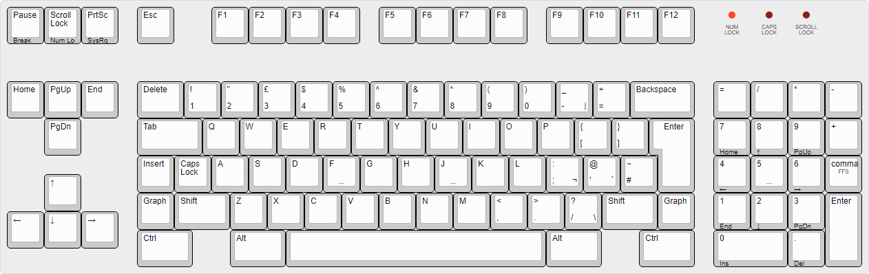 "Left Enhanced" keyboard layout (vertical Enter, UK national layout).
