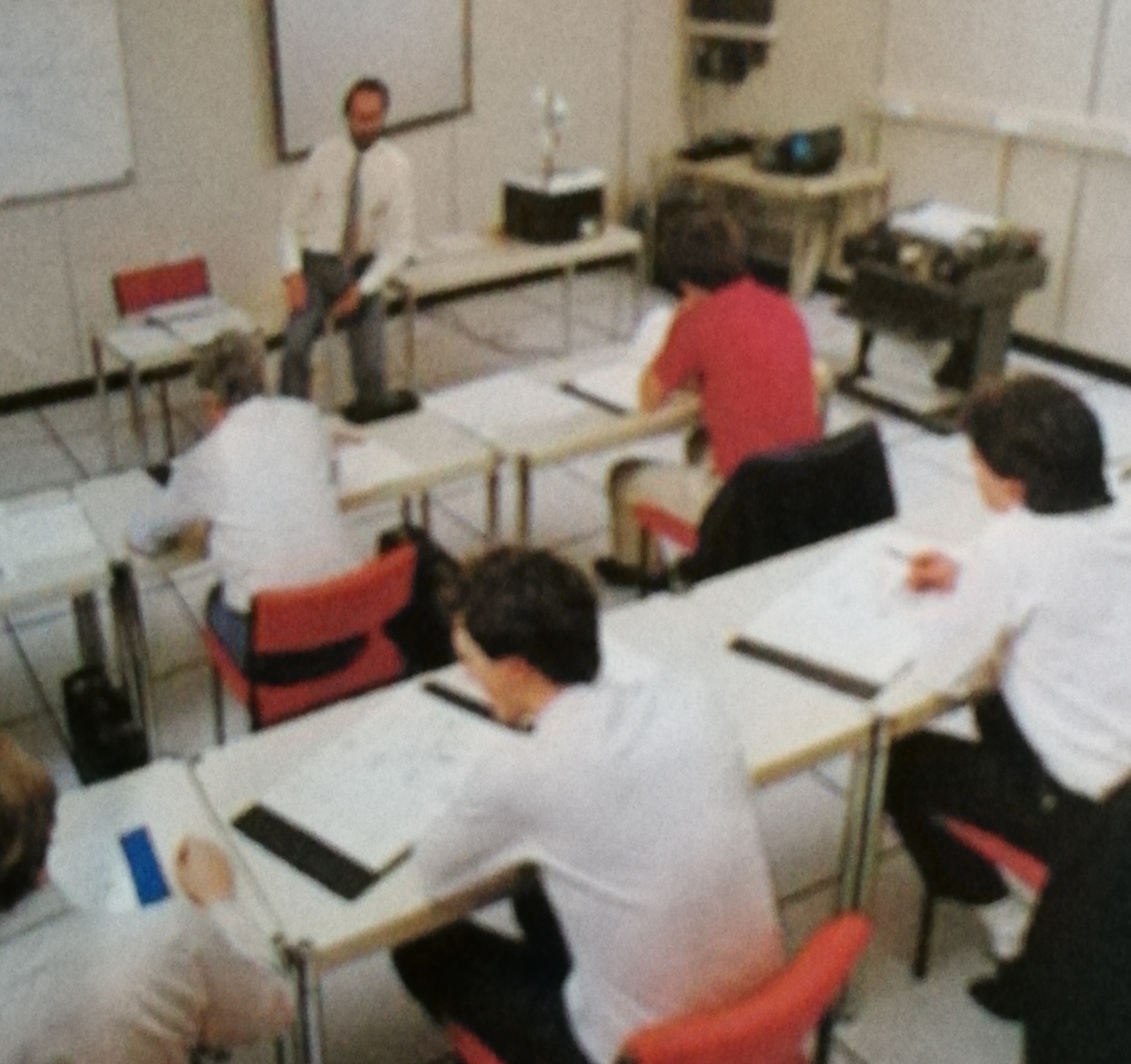 Julian Pastor Spanish guy with beard<br />P4000 terminal keyboard and printer