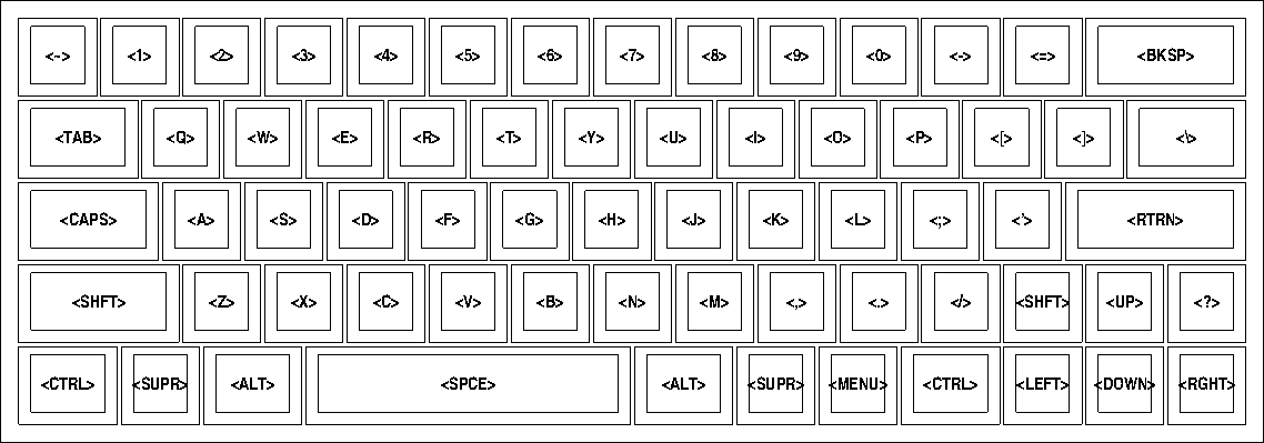 HHKB layout with arrows