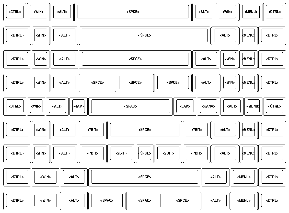 Spacebar row layout ideas